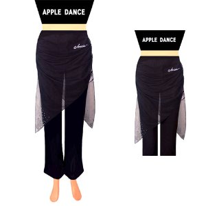 국산 애플 고급 망사 날개 레이스 랩바지  댄스복 댄스바지 행사복 단체복 에어로빅복 라인댄스복